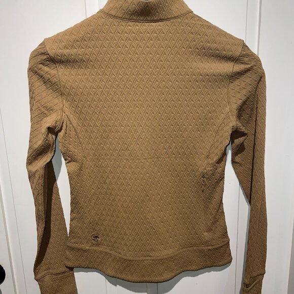 GREYSON GOLF Diamonds All Day Jacquard Halley Quarter Zip Top XS Sandstorm NWT - Picture 6 of 7